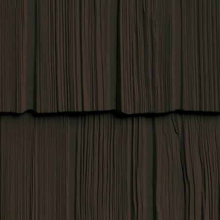 The Foundry 7in. W x 60 3/4in. L Exposure, Vinyl Staggered Shakes Total 100 Sq. Feet, 594 - Musket Brown, 34PK 1301594